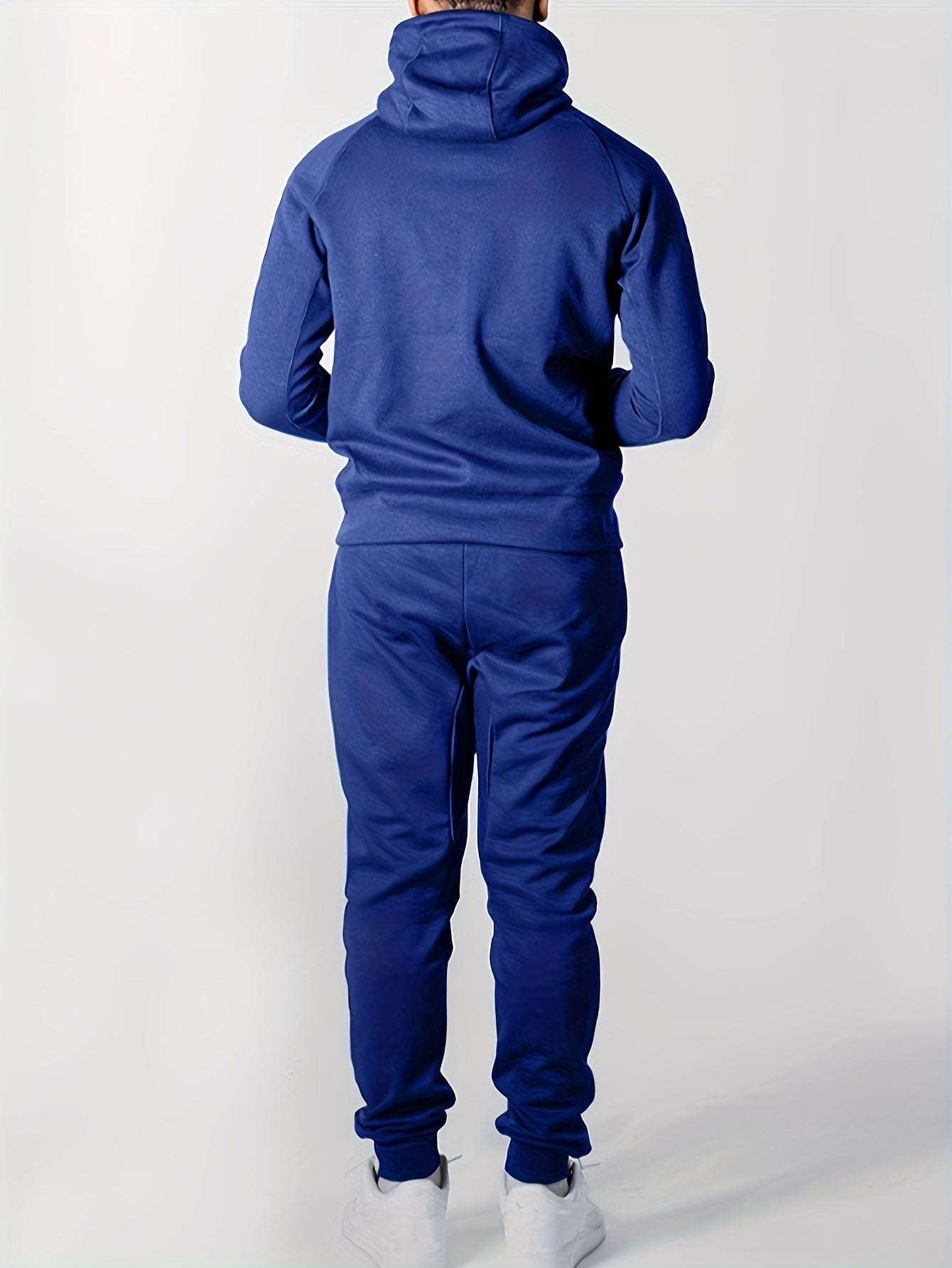 Men's Zip Up Hooded Sweatshirt & Sports Pants Set