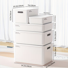 5pcs Stackable Plastic Storage Bins w/Lid - Room & Bathroom Decor