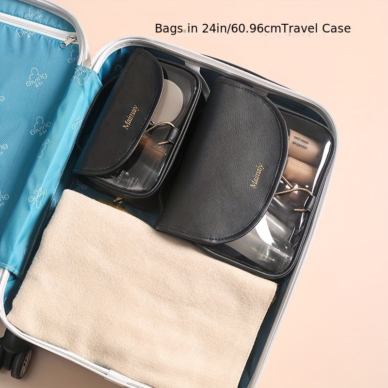 Travel Hanging Toiletry Bag Makeup Cosmetic PU Leather Waterproof Organizer Pink