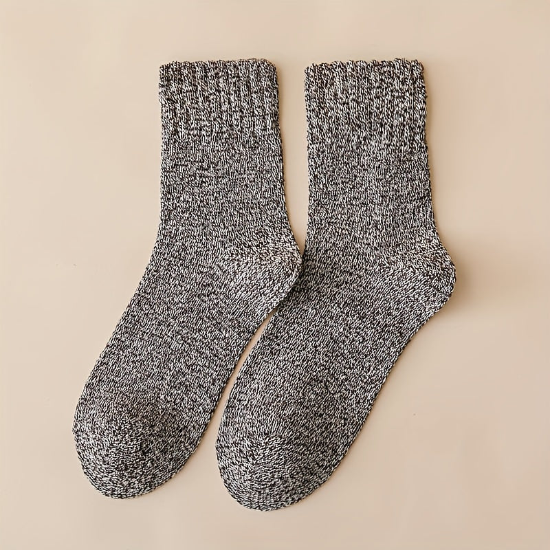 5 Pairs Women's Crew Socks Warm Mid Tube Stockings