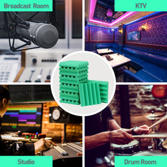24pcs Green Sound Absorbing Cotton for Recording Room