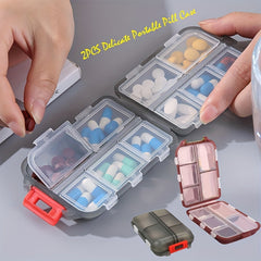 2pcs Weekly Pill Organizer Pocket Dispenser