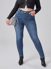 High Rise Skinny Jeans Women's Plus Medium Stretch Pants