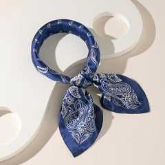 Navy Paisley Print Bandana Neck Scarf Hair Bandana