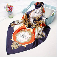 Tassel Print Silk Square Scarf Bandana Neckerchief Hair Wrap
