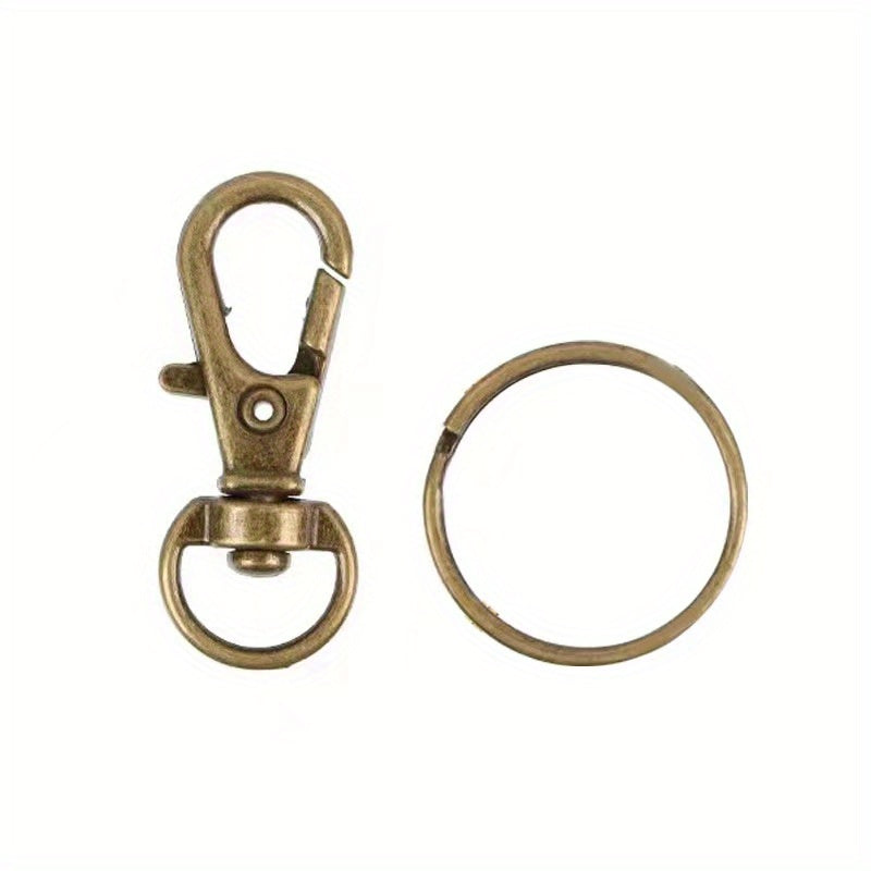 20pcs Key Chain Clamp Hook Kit Rotary Buckle Lanyard Spring Hook With Key Ring