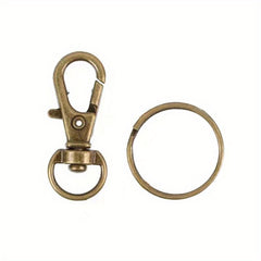 20pcs Key Chain Clamp Hook Kit Rotary Buckle Lanyard Spring Hook With Key Ring