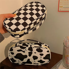 Checkerboard And Plaid Pencil Bag Girls Student Girls Ins Stationery Bag
