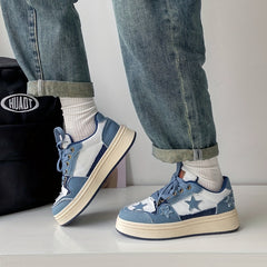 Women's Denim Skate Shoes Round Toe Low Top Sports Shoes