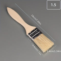 2pcs Thickened Wooden Handle Paint Brush Set Various Bristles BBQ Brush