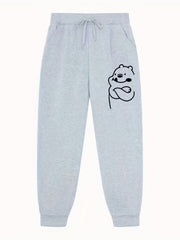 Cartoon Animal Pattern Joggers Men's Casual Loose Fit Pants