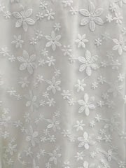 Solid Floral Embroidered Button Up Shirt