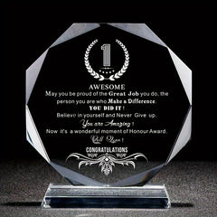 Transparent Trophy Awards With Case Personalized Engraved Medals 3.9in 4.7in