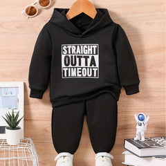 Toddler Sweatshirt Set STRAIGHT OUTTA TIMEOUT Print Casual Outfit