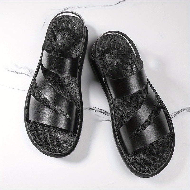 Men's Open Toe Cross Strap Sandals Anti-Skid Rubber Sole