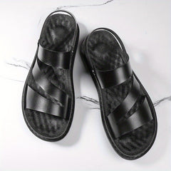 Men's Open Toe Cross Strap Sandals Anti-Skid Rubber Sole