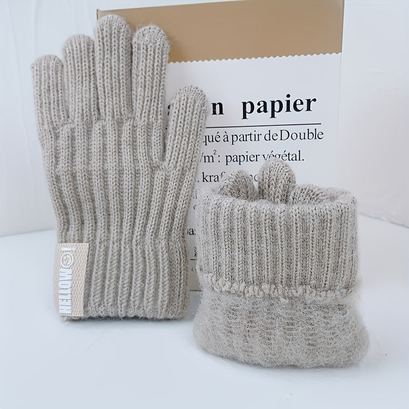 Kids Winter Sports Gloves Elastic Warm Keeping Knitted Coldproof Glove