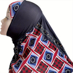 Children's Muslim Hat With Splicing Flower Cloth For Boys And Girls S Size
