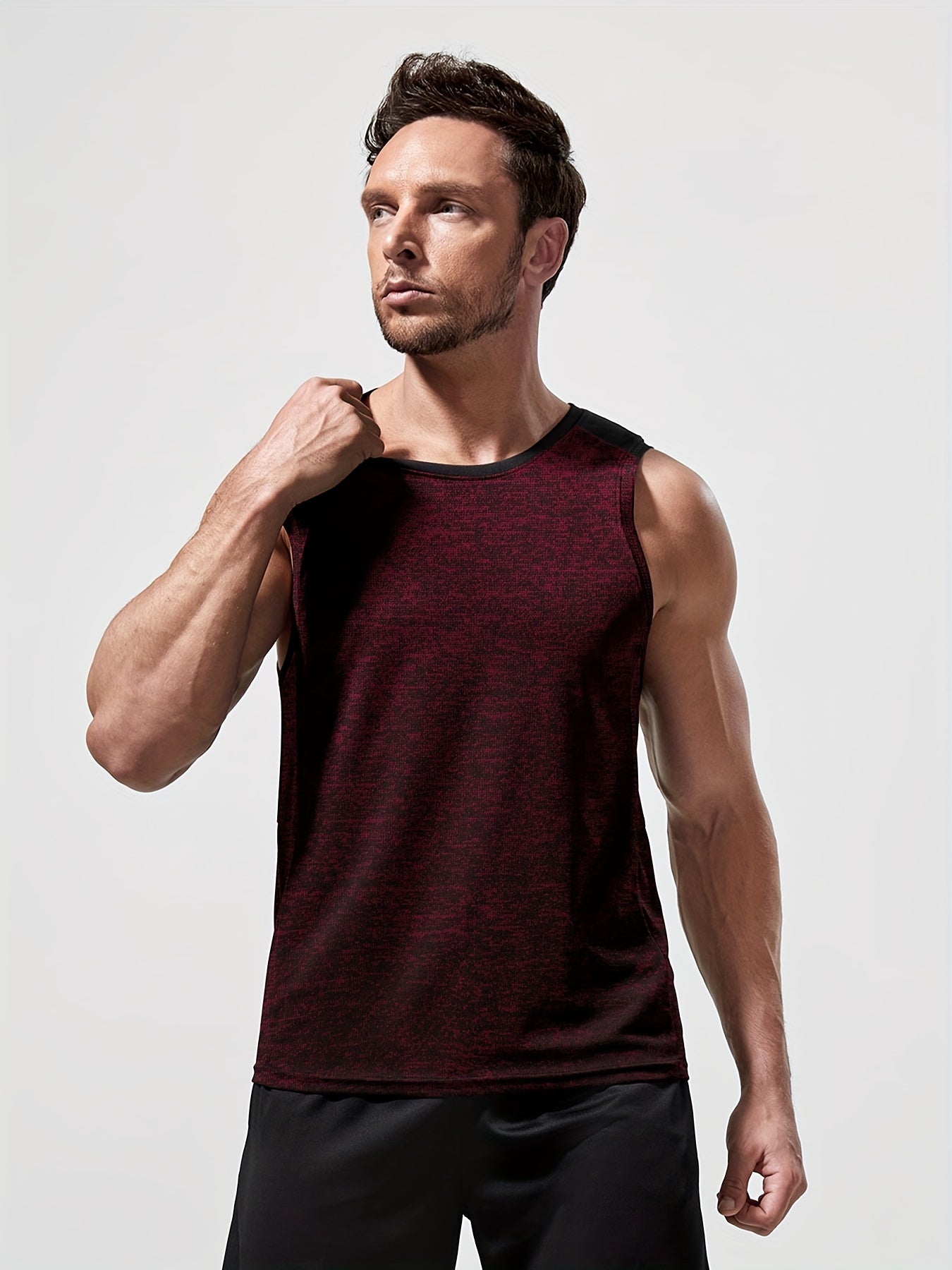 Men's Sleeveless Crew Neck Tank Top for Fitness Workout