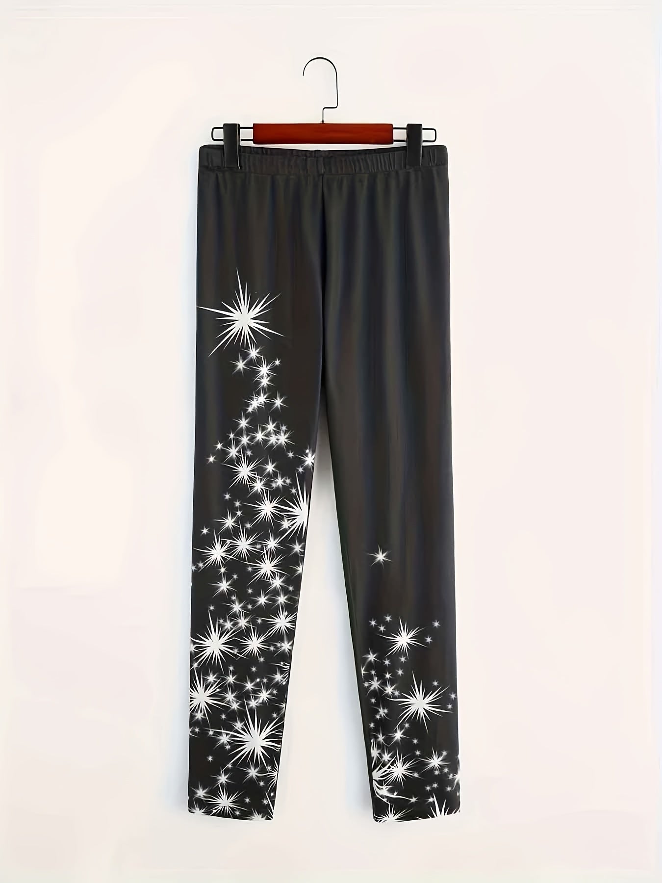 Starry Print High Waist Leggings Slim Fit Summer Leggings