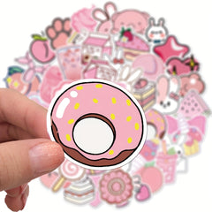 50pcs Cartoon Doodle Stickers Waterproof Non-sticker Stickers