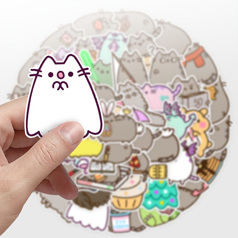 50PCS Kitten Stickers Phone Water Bottles Skateboard Decor Decals