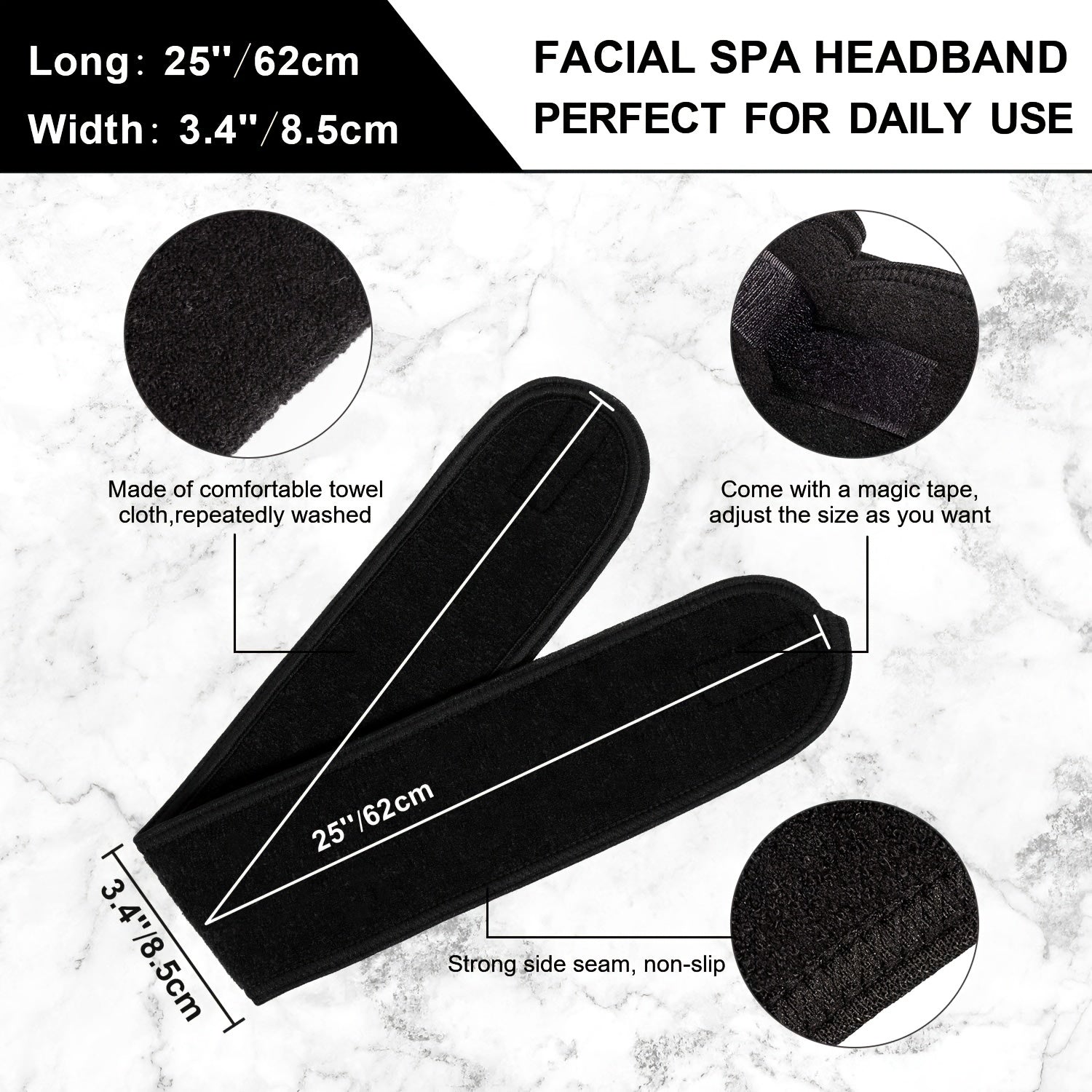 Coral Fleece Hair Band Soft Towel Head Band for Face Washing Shower Sports Yoga