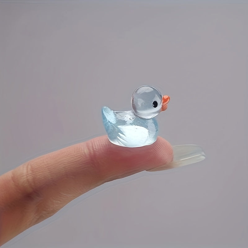 20pcs Resin Fluorescent Duck Landscape Ornaments Dollhouse Decorative DIY Crafts
