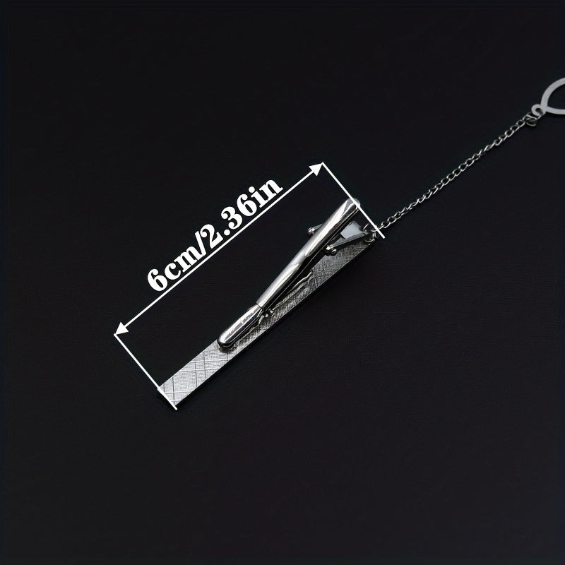 Men's Formal Silver Tie Clip Business Collar Clip