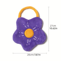 Quick Dry Hand Towel Coral Fleece Flower Shape for Kitchen Bathroom Camping