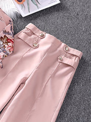 Girls 2pcs Long Sleeve Top & Pants Floral Print Kids Clothes