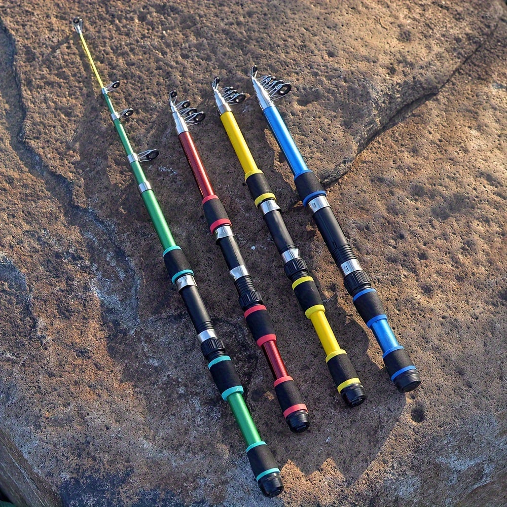 Telescopic Fishing Rod - Lightweight Glass Fiber Rod for Fishing Anywhere
