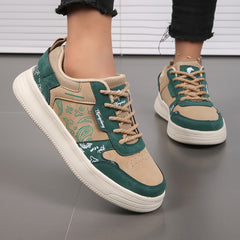 Retro Graphic Print Block Skate Shoes Casual Sneakers