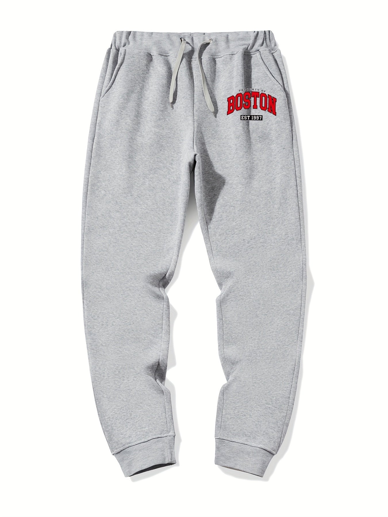 Men's BOSTON Drawstring Fleece Sweatpants Casual Jogger Pants