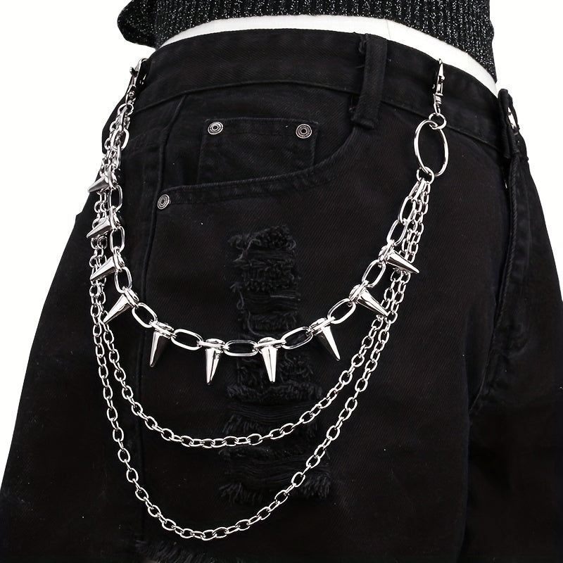 Hip Hop Punk Metal Rivet Stage Show Chatelaine Dress Up Jeans Accessories