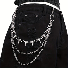 Hip Hop Punk Metal Rivet Stage Show Chatelaine Dress Up Jeans Accessories