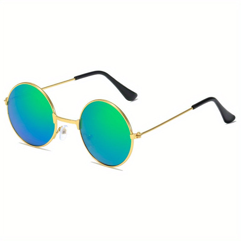 Round Frame Steampunk Metal Driving Sunglasses UV400 Women