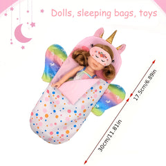 2pcs Doll Sleeping Bags and Eye Masks for 10-18 inch Newborn Dolls