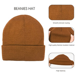 Unisex Acrylic Knitted Beanie Hat Autumn Winter Warm Cap