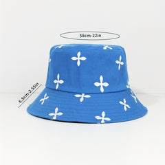 Floral Print Bucket Hat Wide Brim Sun Hat for Women
