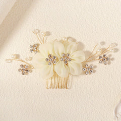 Chinese Style Floral Hair Comb for Brides