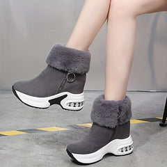Women's Plush Lined Platform Short Boots