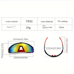 Outdoor Cycling Sports Sunglasses Colorful Film One piece Sunglasses