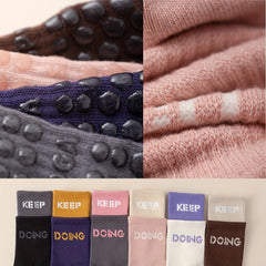 Winter Yoga Socks Non-slip Grips Elastic Sports Pilates Running Socks