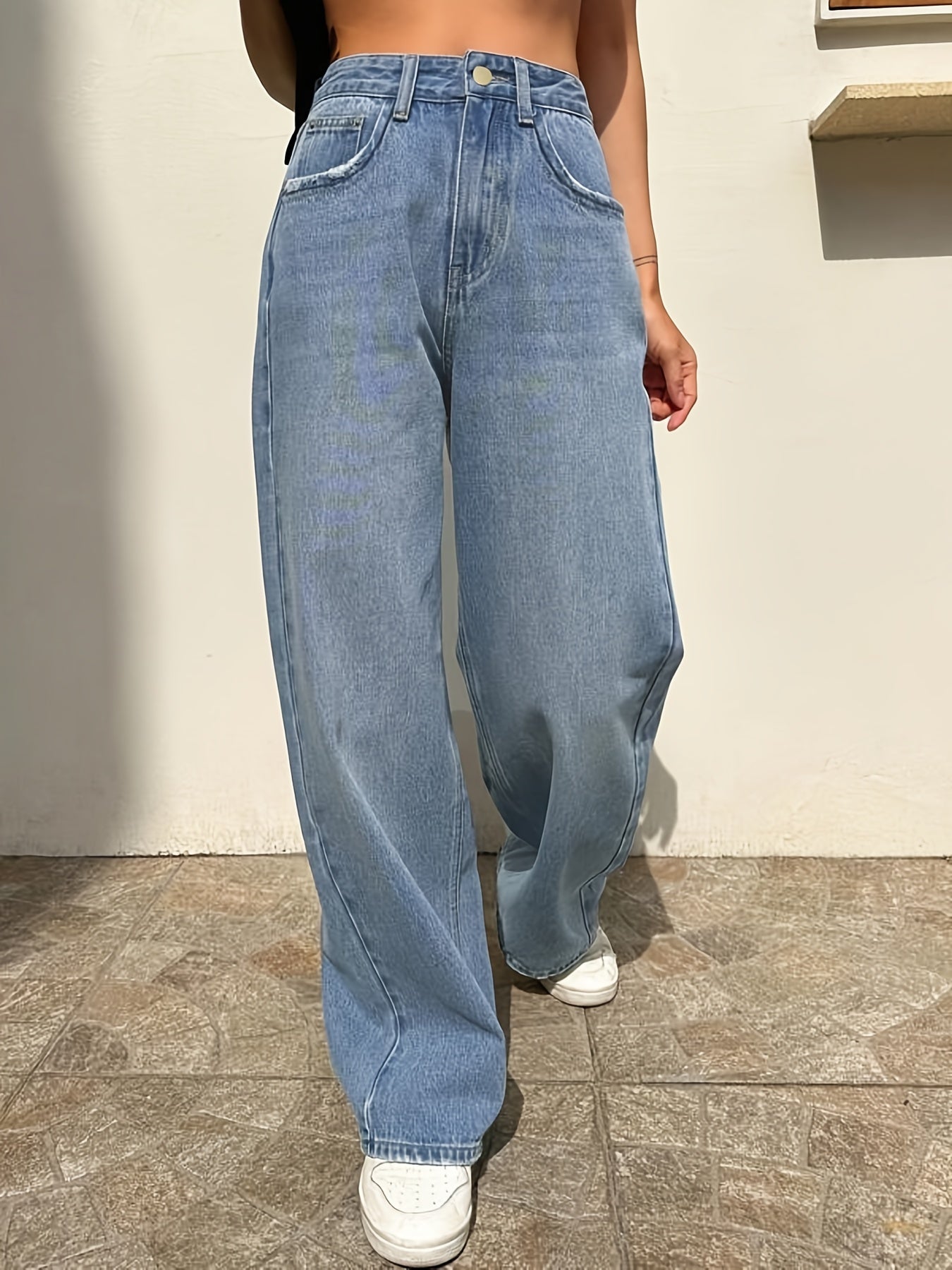 Women's Wide Leg Jeans Loose Fit Denim Pants