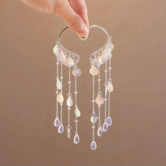 2pcs Colorful Tassel Fairy Earrings Faux Pearl Chinese Style Girls