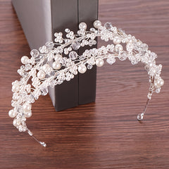 Pearl Crystal Bridal Tiara Headband Hair Accessories