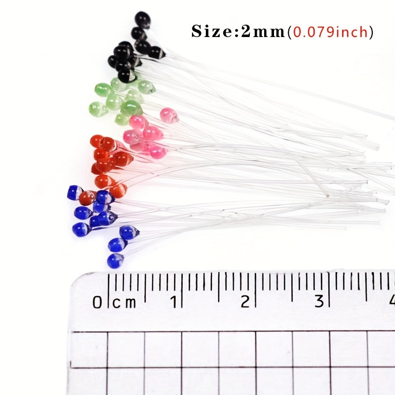 20pcs DIY Bionic Eye Fly Hook Binding Materials 2mm 3mm Fly Fishing Tying