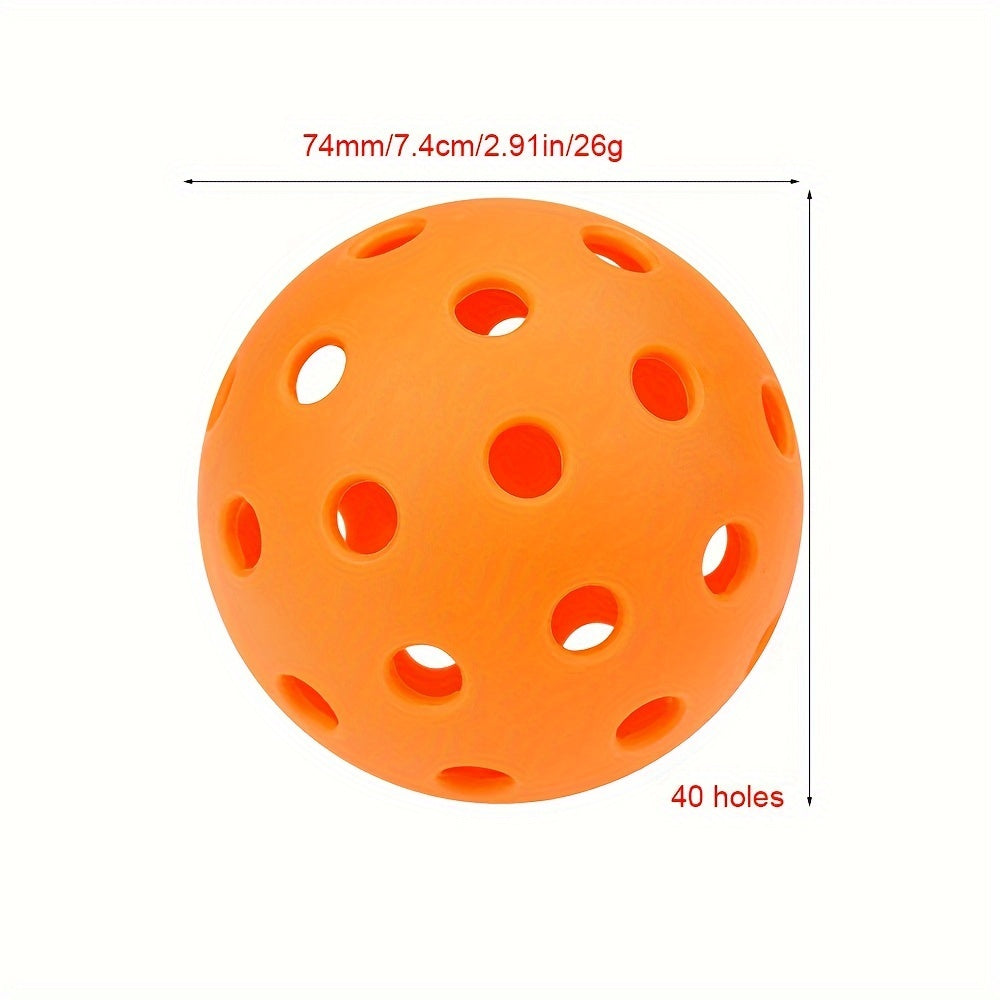4pcs 40 Holes 74mm Colorful Pickleball High Elasticity