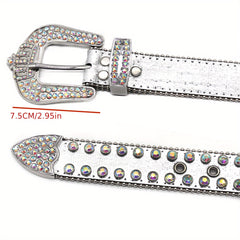 Crown Rhinestones Inlaid Hip hop Trousers Belt